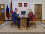 Губернатор Виктор Томенко провел рабочую встречу с Уполномоченным по правам ребенка в Алтайском крае Ольгой Казанцевой