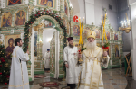 В праздник Рождества Христова Глава Алтайской митрополии совершил Божественную литургию в Александро-Невском соборе Барнаула
