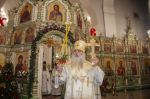 В праздник Рождества Христова Глава Алтайской митрополии совершил Божественную литургию в Александро-Невском соборе Барнаула