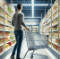 Покупатель в продуктовом магазине / Изображение сгенерировано нейросетью Dall-E - ИА Амител