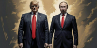 Владимир Путин и Дональд Трамп / Изображение сгенерировано с помощью нейросети Kandinsky by Sber AI / amic.ru - ИА Амител