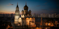 Храм в российском городе / Изображение сгенерировано ИИ FusionBrain.AI от Sber AI / amic.ru - ИА Амител