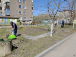 В Железнодорожном районе прошел общегородской субботник