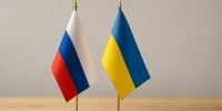 Флаги России и Украины / Изображение сгенерировано нейросетью DALL-E / amic.ru - ИА Амител