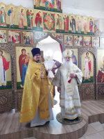 Архипастырь совершил Литургию в храме Святого Благоверного князя Александра Невского в городе Славгород.