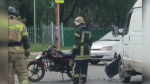 Газель в Барнауле сбила 18-летнего парня на мопеде