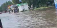 Лужи на дороге в Барнауле / Фото: кадо из видео - ИА Амител