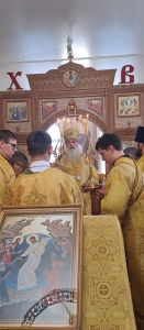 В Неделю 23-ю по Пятидесятнице архипастырь совершил Божественную литургию в храме княгини Ольги