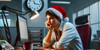 На работе перед Новым годом / Изображение сгенерировано нейросетью DALL-E / amic.ru - ИА Амител