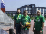 Букет памяти участники экспедиции возложили на Мемориале воину-освободителю